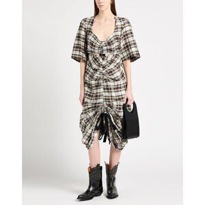 Ganni Plaid Adjustable Cargo Dress 32/XS